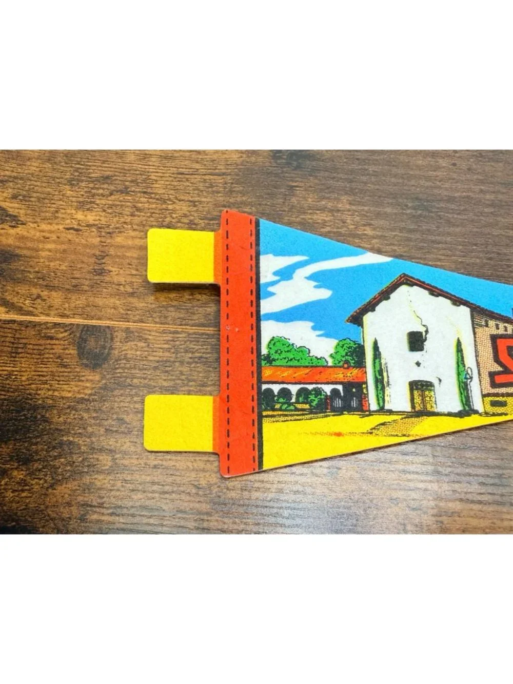 Vintage Mission San Miguel Souvenir Felt Pennant Mini Collectible 8.5 inches